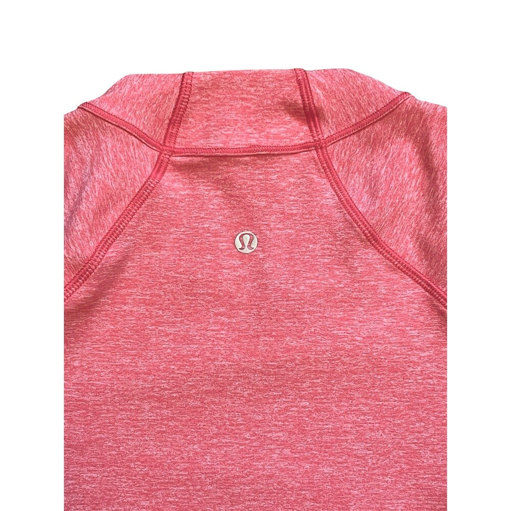 LULULEMON Think Fast Long Sleeve Pullover Shirt Pink Heathered Boom Juice Sz 12 - Picture 3 of 8